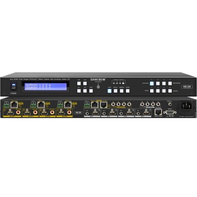 Shinybow SB-5645CAK (4K) 4x4 HDMI HDBaseT Matrix Switch Auxiliary Audio