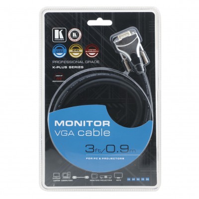 15-pin HD Molded  VGA Cable in Blister Pack Kramer C-GM-GM-BLISTER-N 