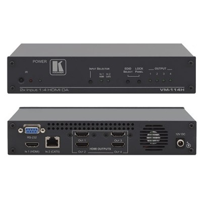 Bộ chia 2x1-4 và khuếch đại HDMI-Twisted Pair Switcher và HDMI Kramer VM-114H